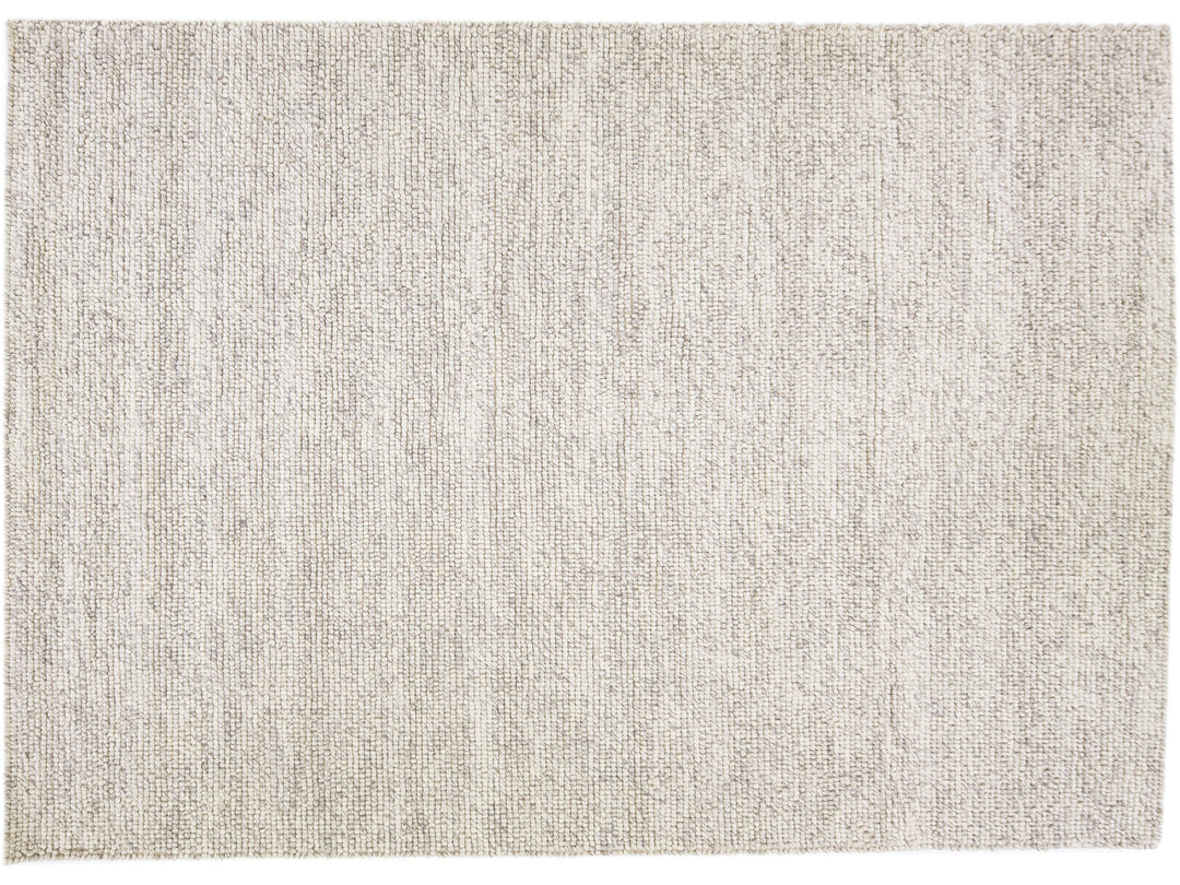 Modern Felted Texture Wool Rug 10 X 14
