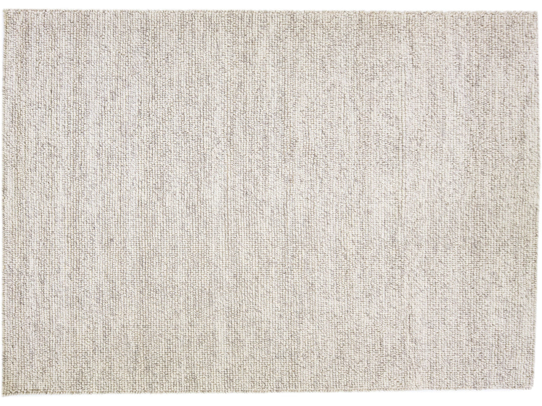 Modern Felted Texture Wool Rug 10 X 14