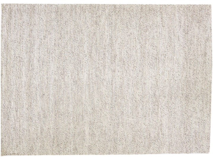 Modern Felted Texture Wool Rug 10 X 14