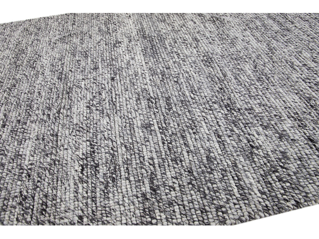 Modern Felted Texture Wool Rug 9 X 12