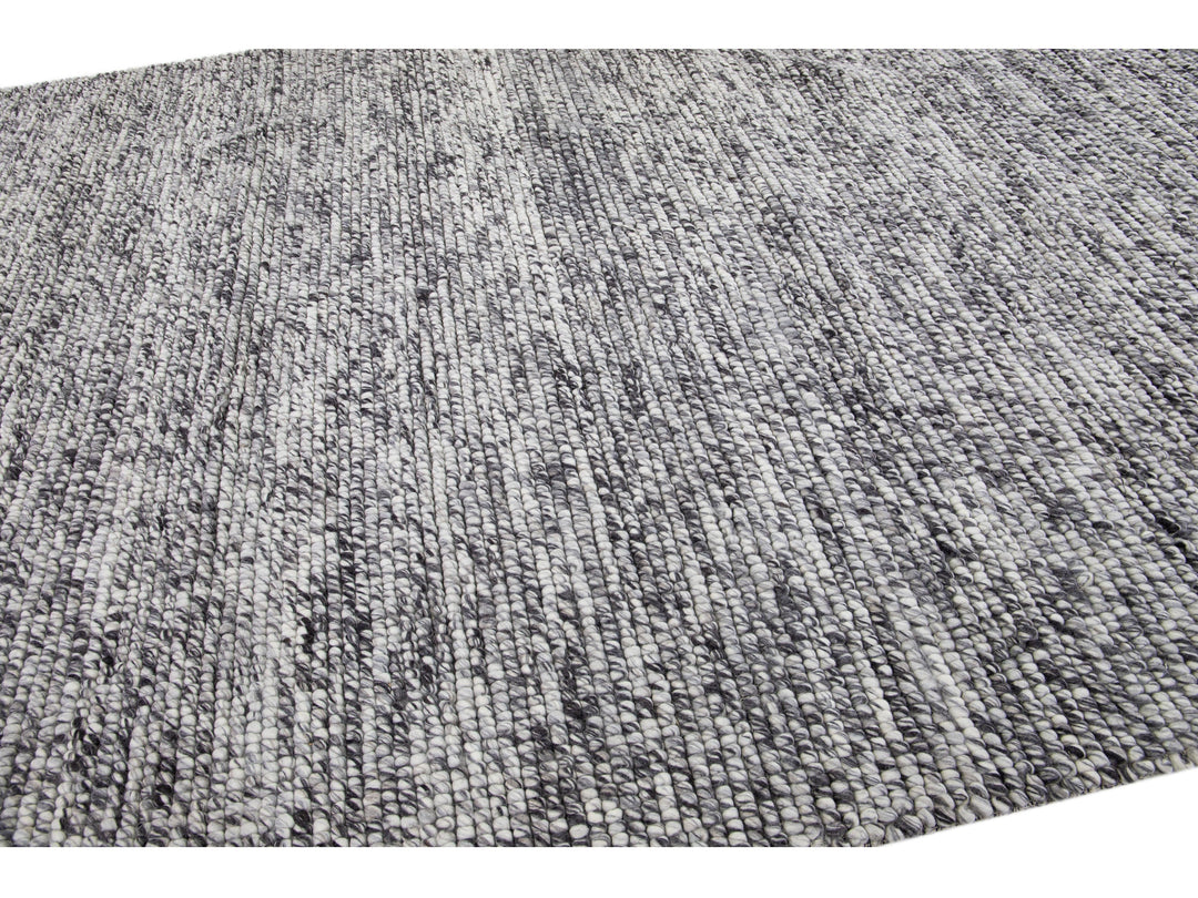 Modern Felted Texture Wool Rug 9 X 12