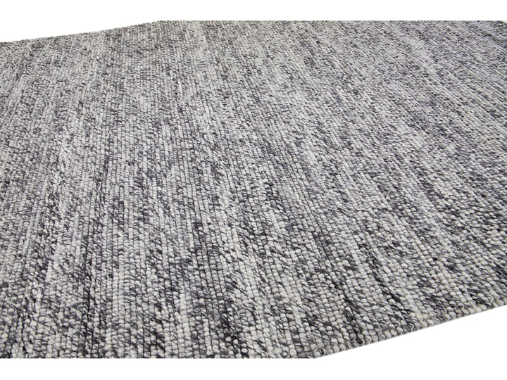 Modern Felted Texture Wool Rug 10 X 14