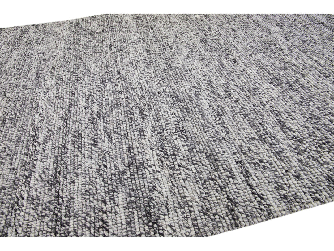 Modern Felted Texture Wool Rug 10 X 14