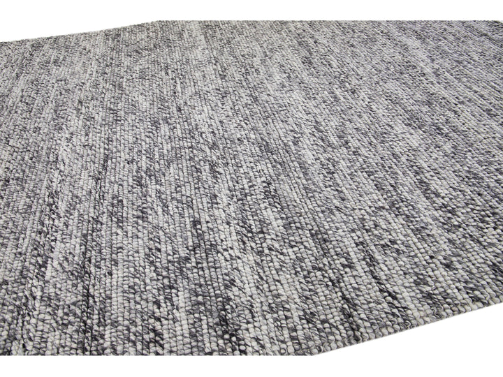 Modern Felted Texture Wool Rug 10 X 14