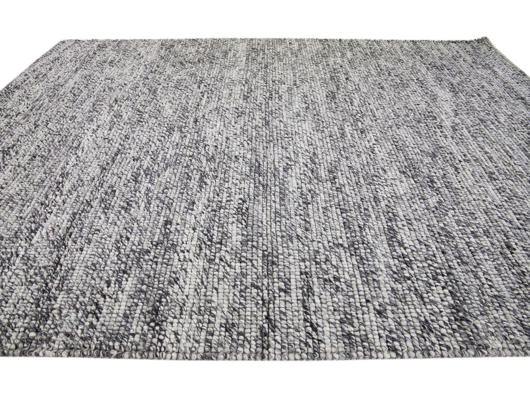 Modern Felted Texture Wool Rug 10 X 14