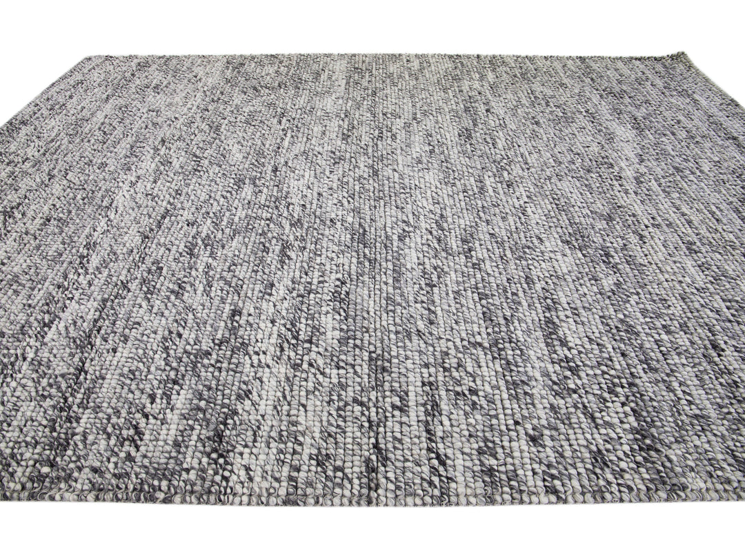Modern Felted Texture Wool Rug 10 X 14