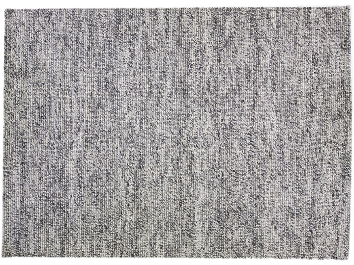 Modern Felted Texture Wool Rug 10 X 14