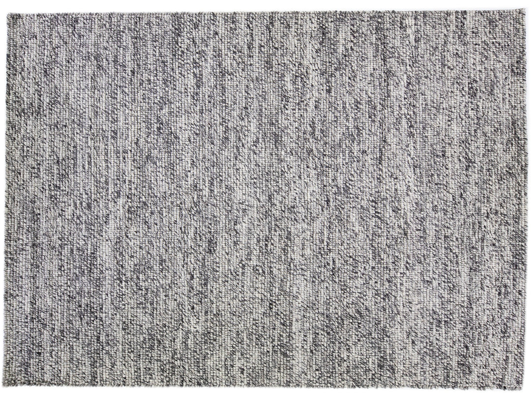 Modern Felted Texture Wool Rug 10 X 14