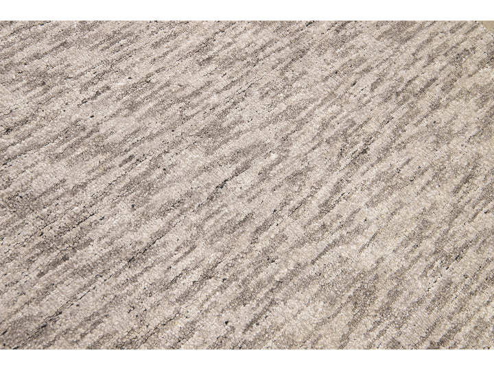 Modern Delino Handloom Gray Solid Wool Rug