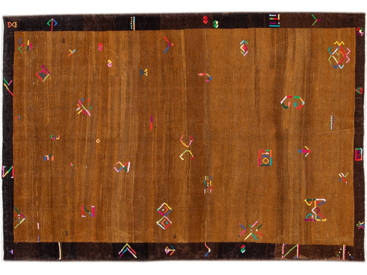Vintage Turkish Expressionist Wool Rug 6 X 9