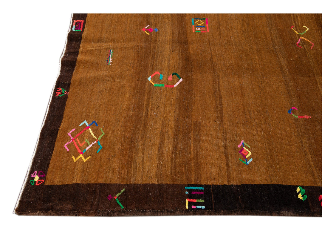 Vintage Turkish Expressionist Wool Rug 6 X 9