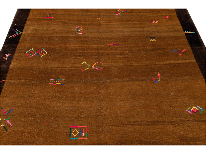 Vintage Turkish Expressionist Wool Rug 6 X 9