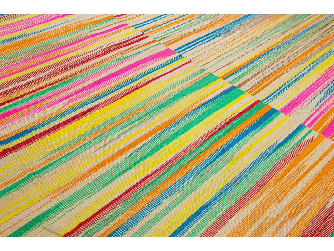 Modern Kilim Wool Rug 10 X 13