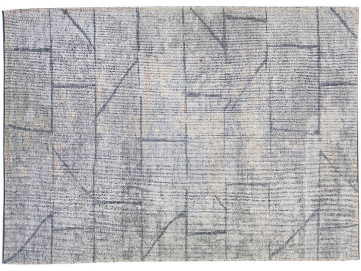 Modern Moroccan Wool Rug 10 X 14