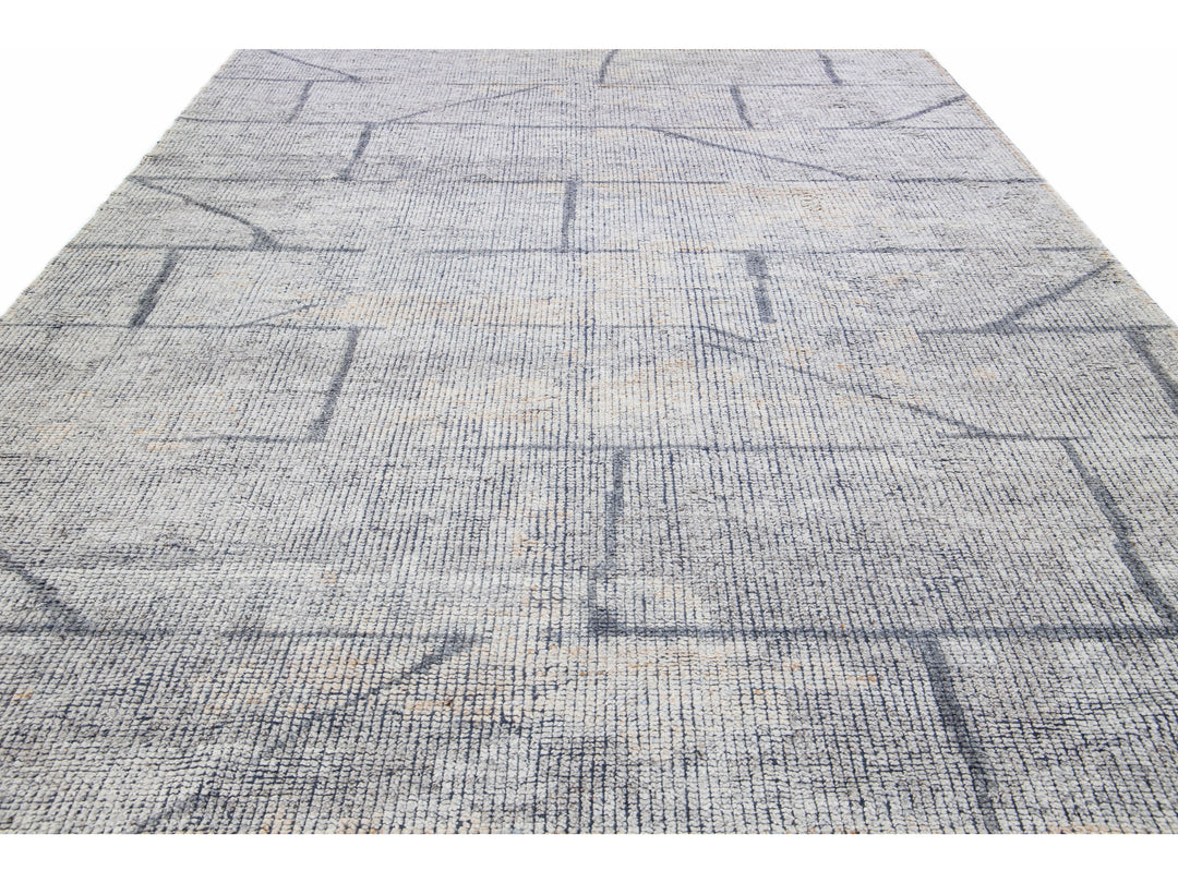 Modern Moroccan Wool Rug 10 X 14