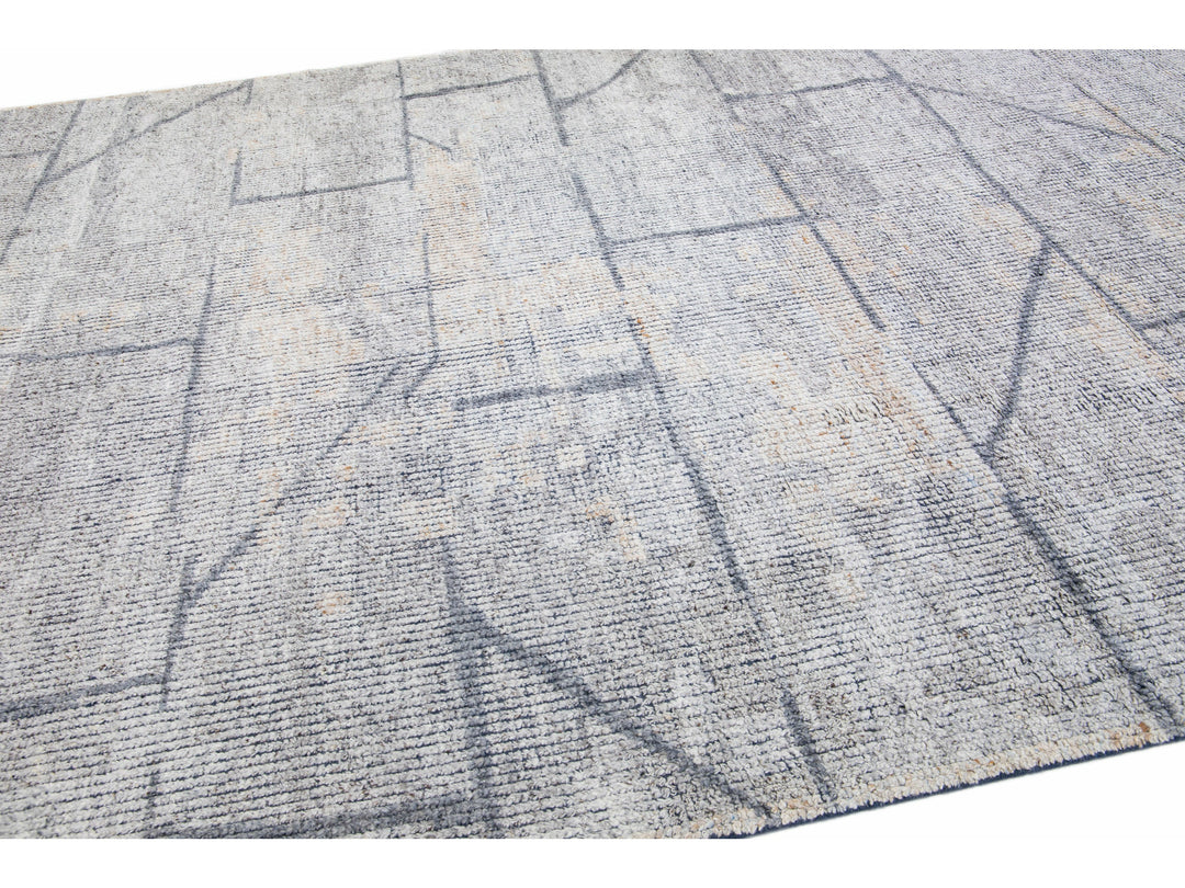 Modern Moroccan Wool Rug 10 X 14