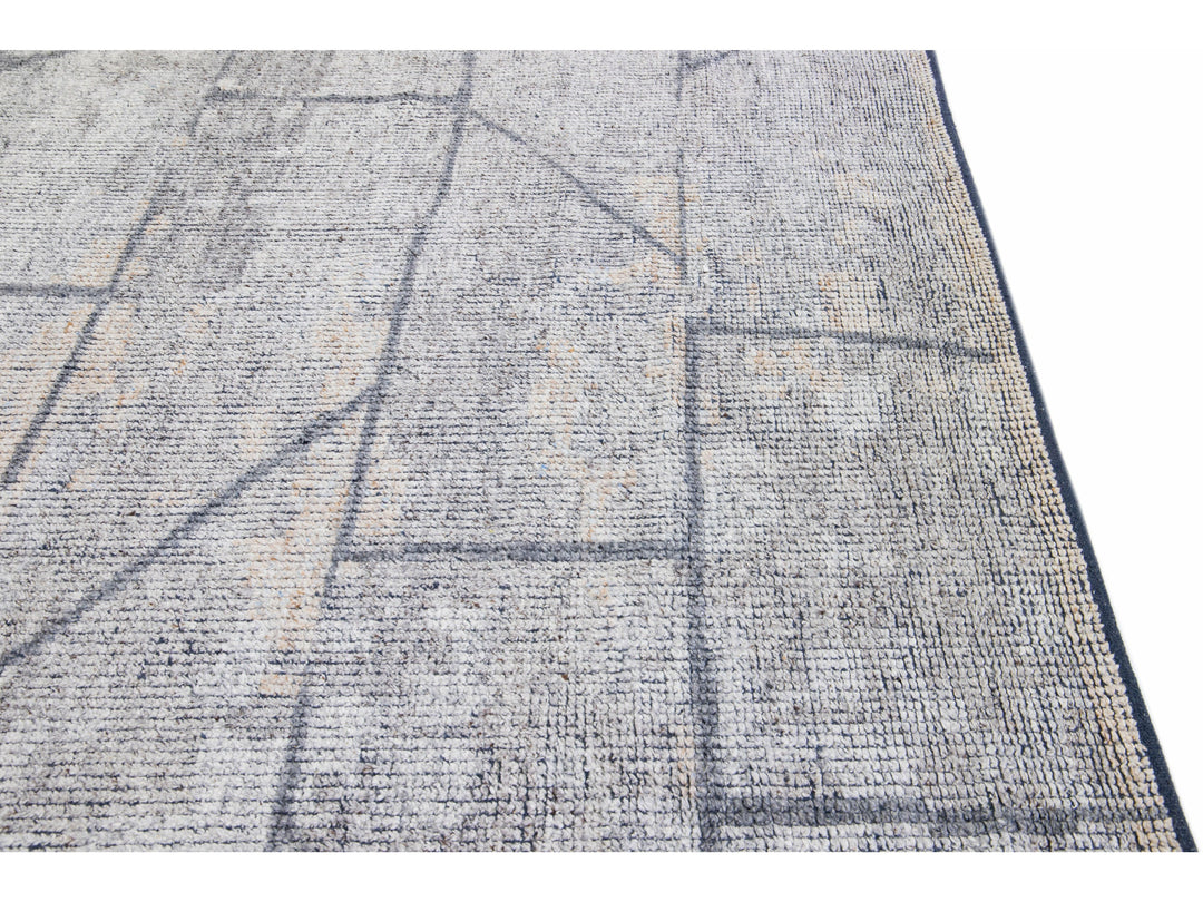 Modern Moroccan Wool Rug 10 X 14