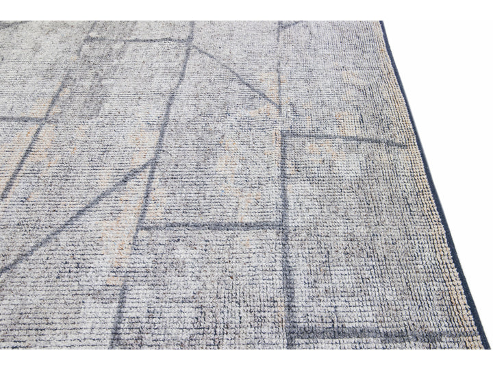 Modern Moroccan Wool Rug 10 X 14