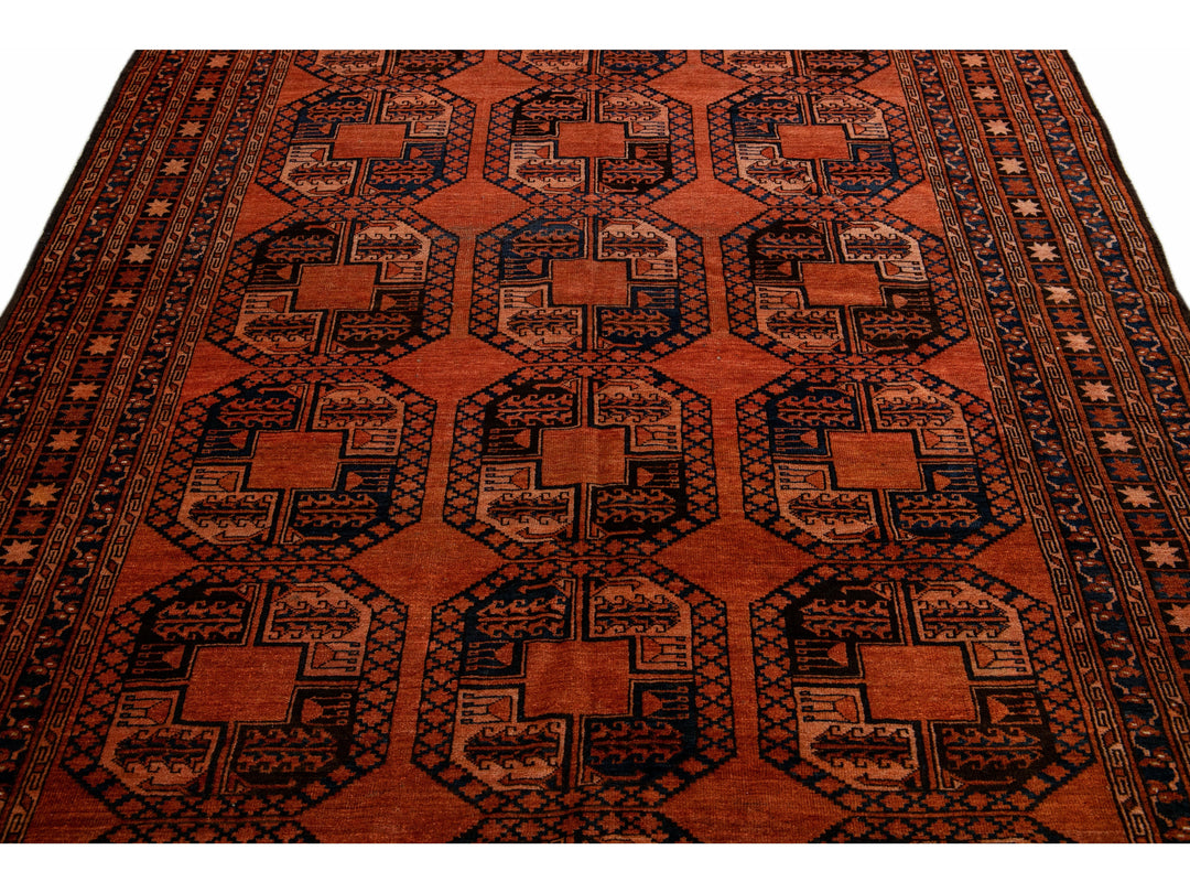 Vintage Turkmen Wool Rug 7 X 11