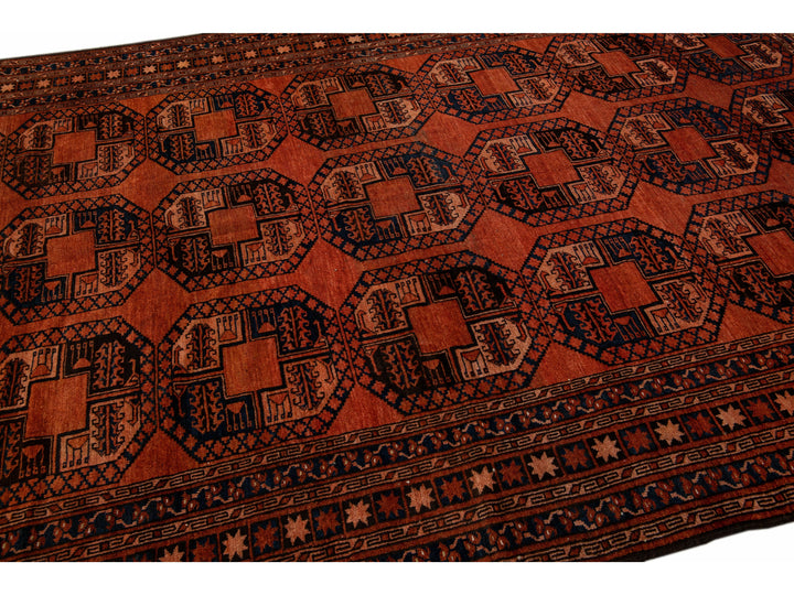 Vintage Turkmen Wool Rug 7 X 11