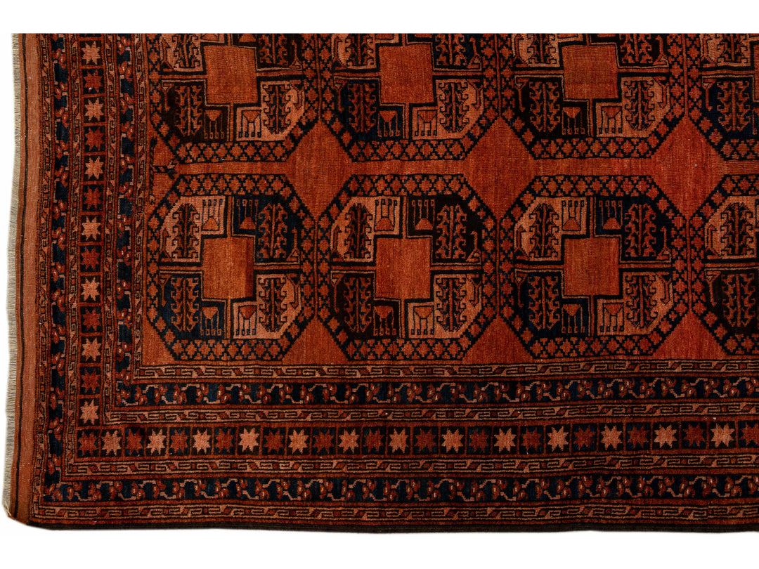 Vintage Turkmen Wool Rug 7 X 11