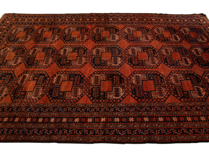 Vintage Turkmen Wool Rug 7 X 11
