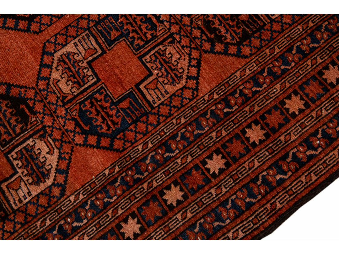 Vintage Turkmen Wool Rug 7 X 11