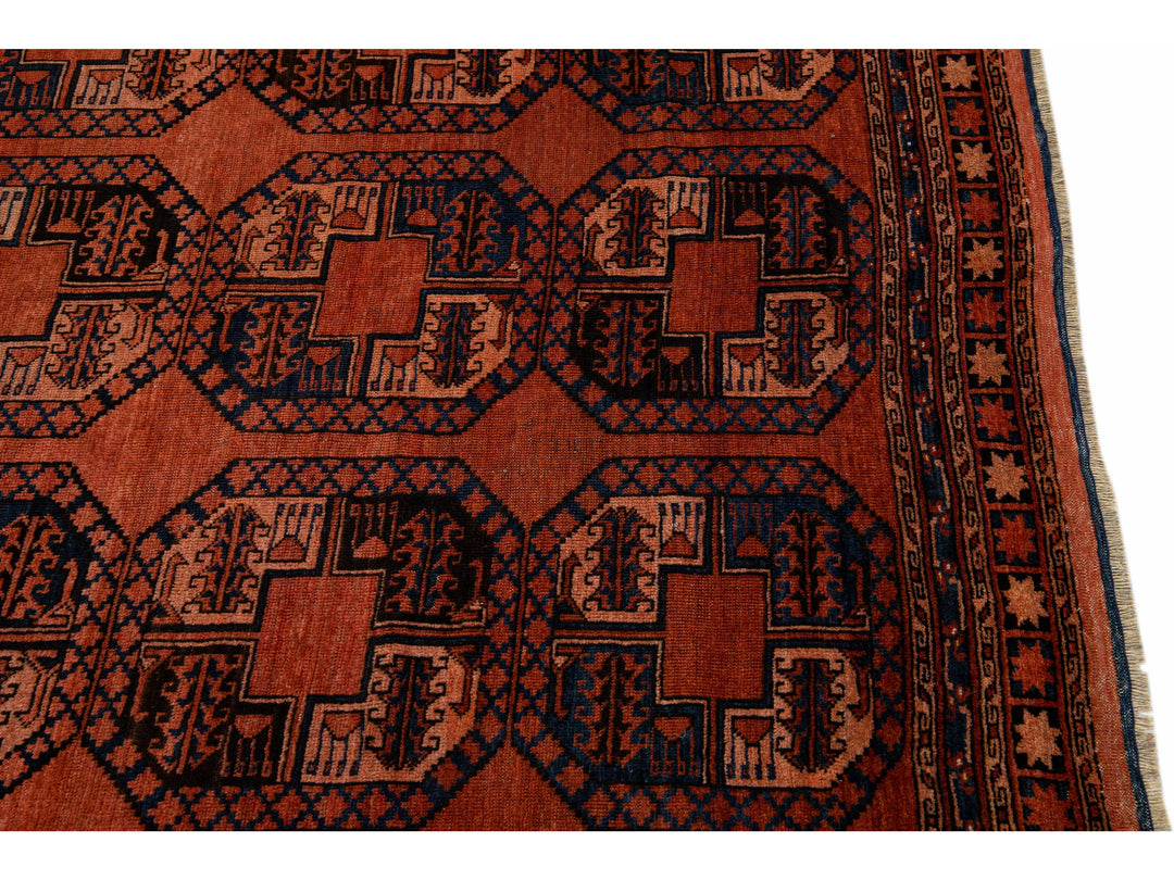 Vintage Turkmen Wool Rug 7 X 11