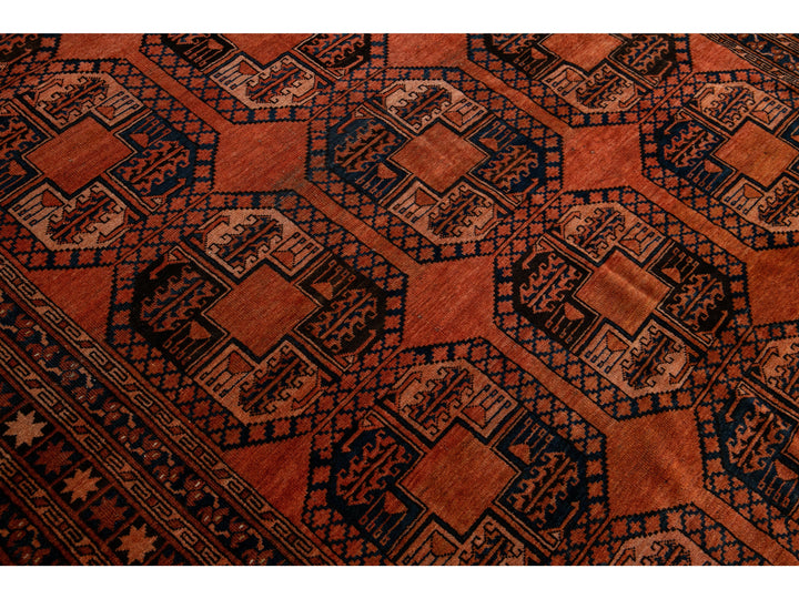Vintage Turkmen Wool Rug 7 X 11