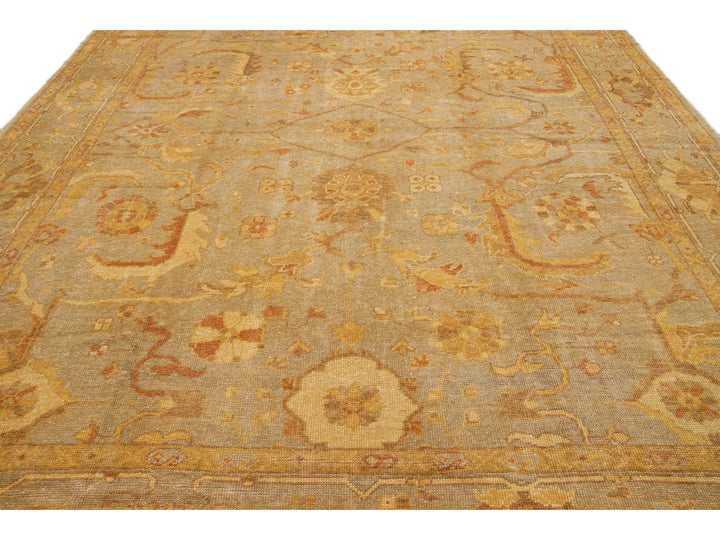Modern Oushak Wool Rug 11 X 14