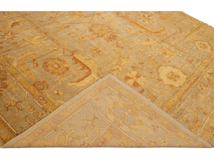 Modern Oushak Wool Rug 11 X 14