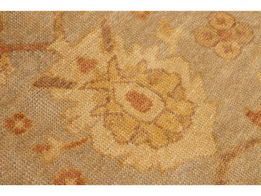Modern Oushak Wool Rug 11 X 14