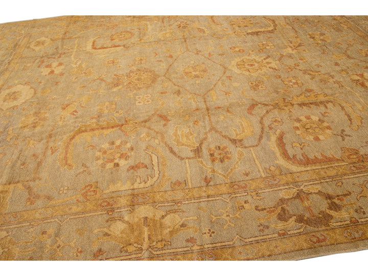 Modern Oushak Wool Rug 11 X 14