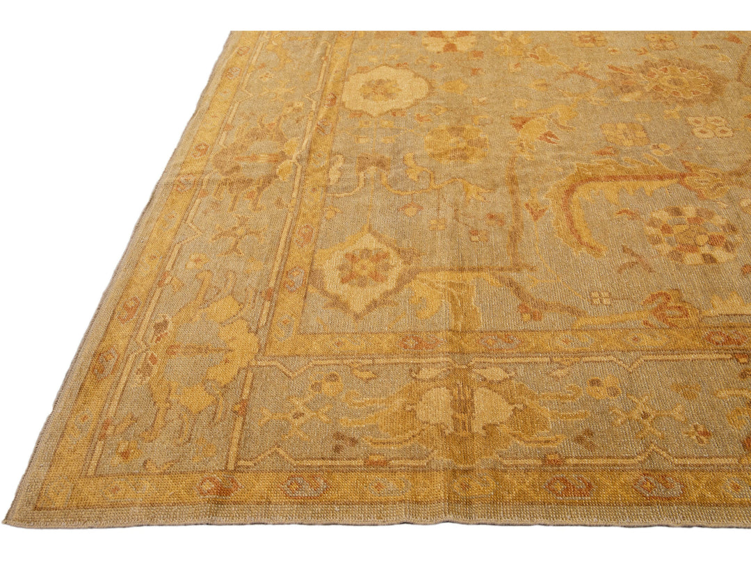 Modern Oushak Wool Rug 11 X 14