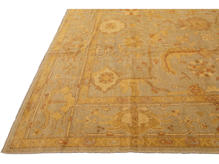Modern Oushak Wool Rug 11 X 14