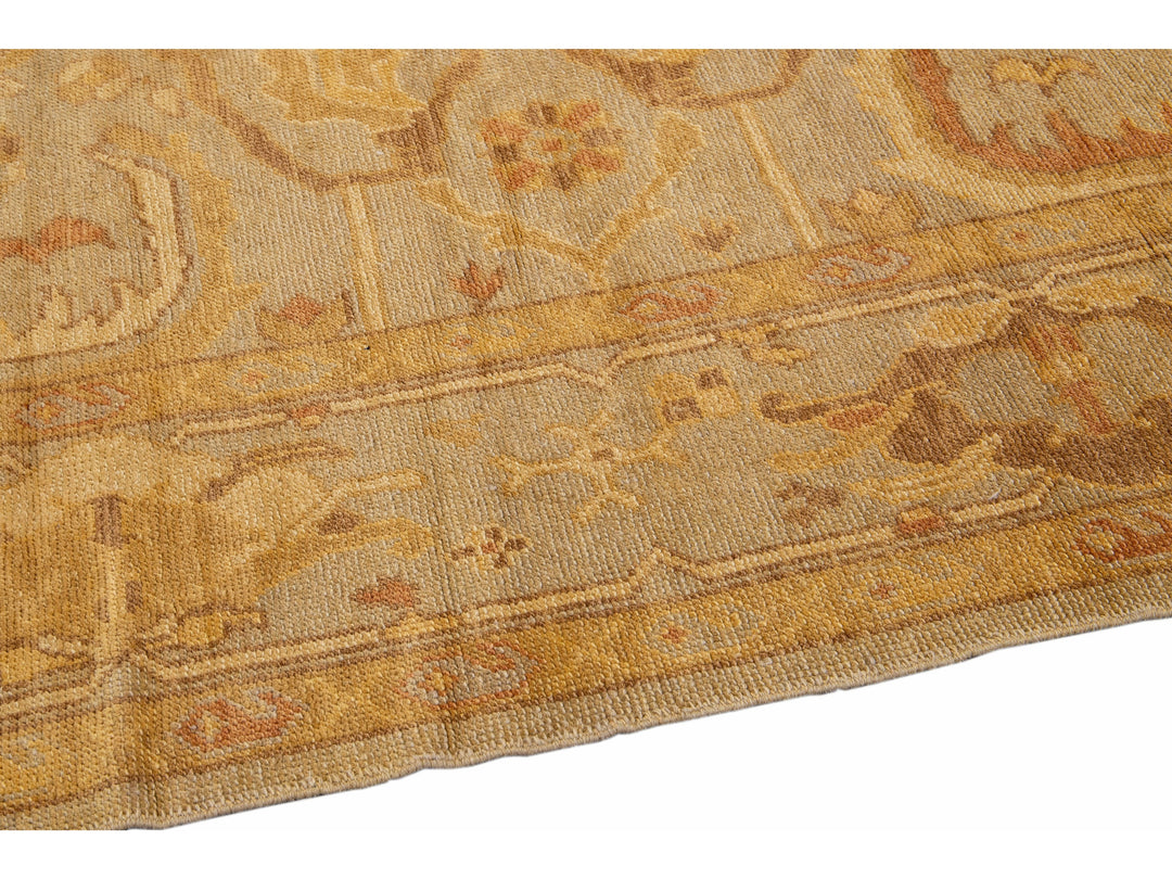 Modern Oushak Wool Rug 11 X 14