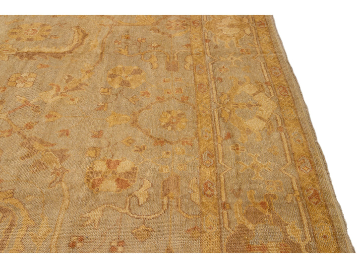Modern Oushak Wool Rug 11 X 14