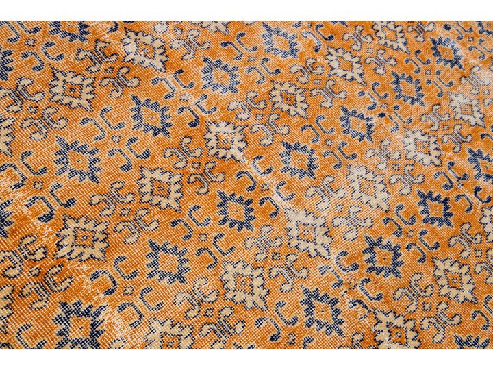 Vintage Turkish Deco Wool Rug 7 X 10