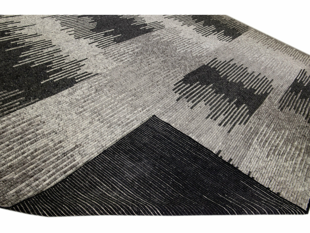 Modern Moroccan Abstract Wool Rug 16 X 18