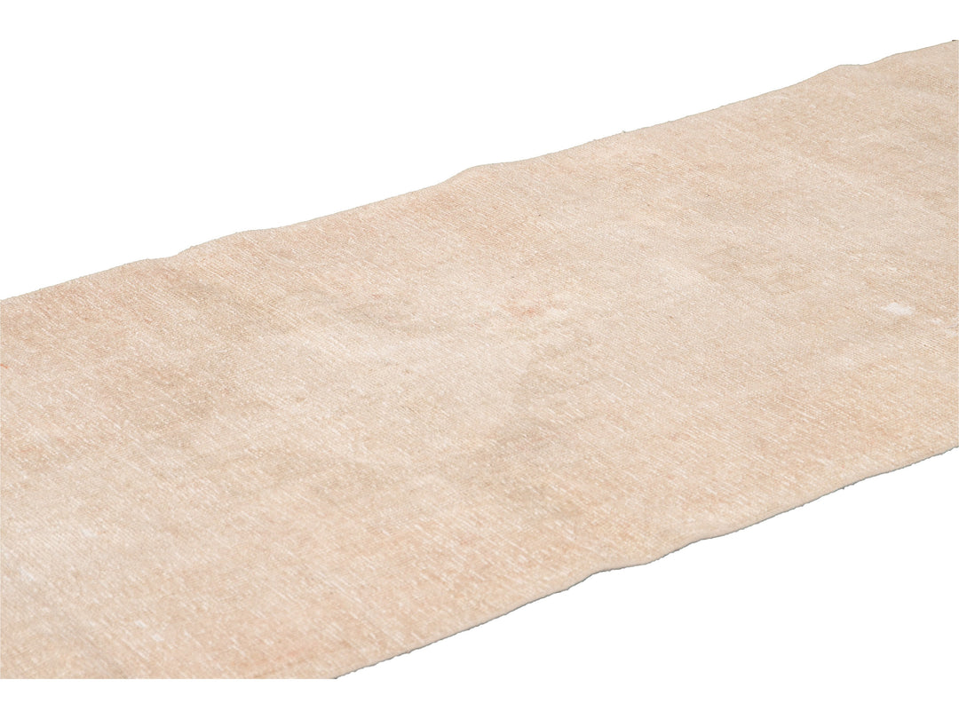 Vintage Shabby Chic Turkish Handmade Beige Wool Runner