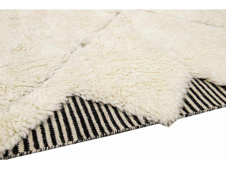 Modern Moroccan Shag Wool Rug 10 X 14