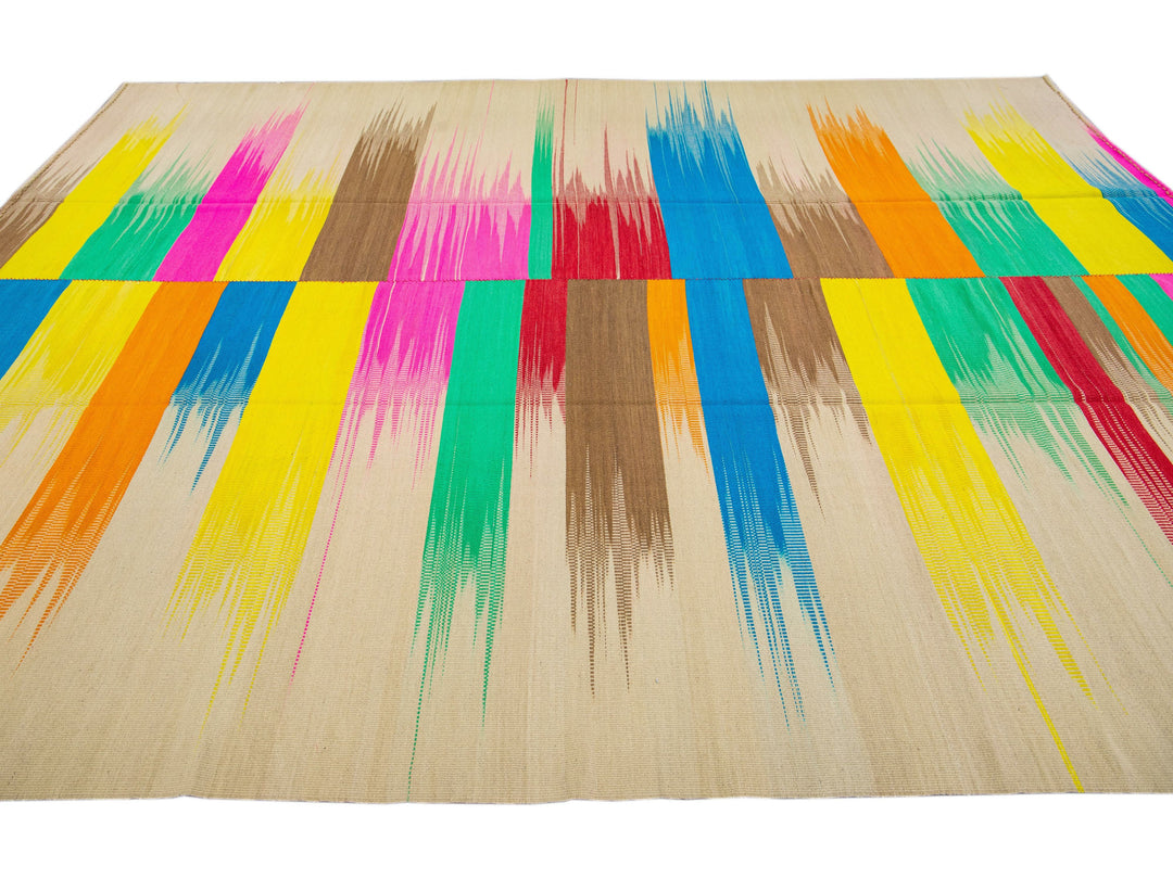 Modern Kilim Wool Rug 10 X 13