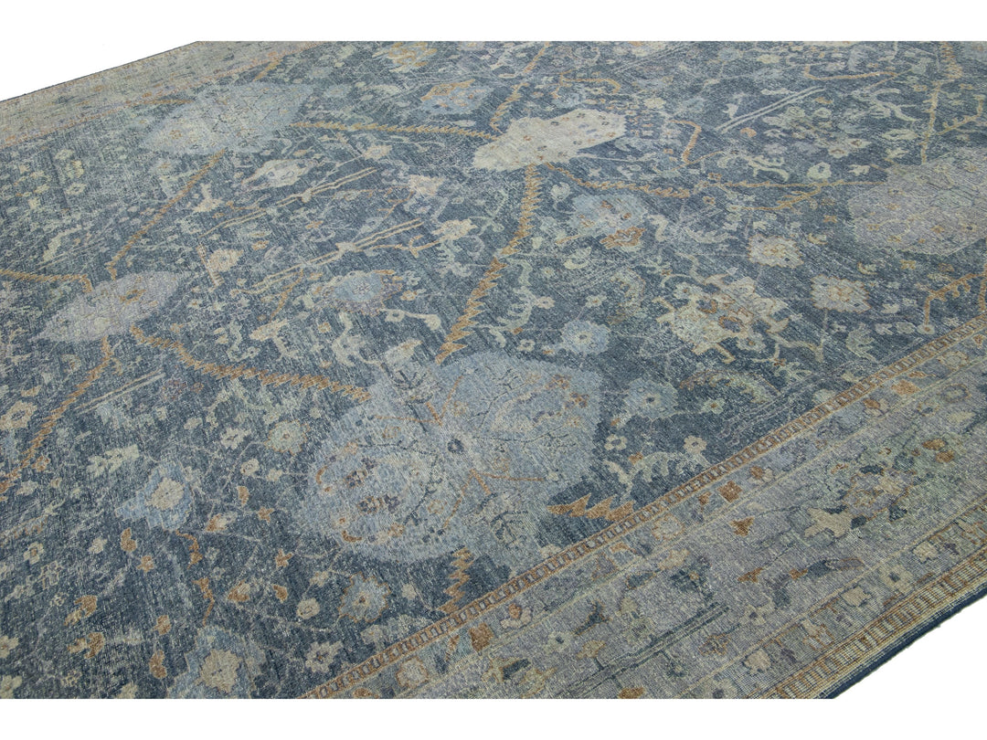 Modern Indian Tabriz Wool Rug 12 X 15