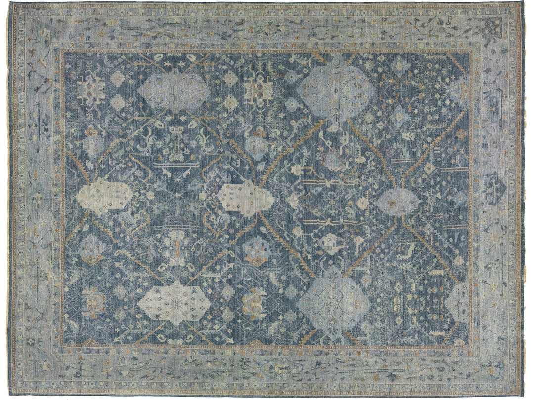 Modern Indian Tabriz Wool Rug 12 X 15