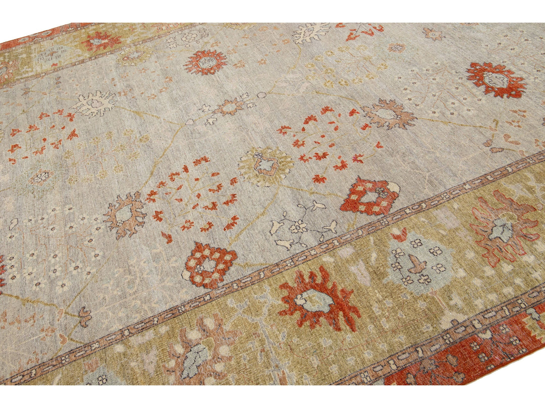 Modern Indian Artisan Wool Rug 9 X 12