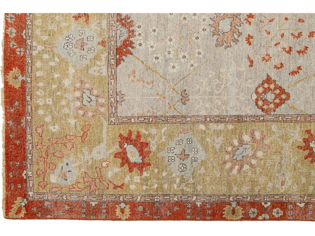 Modern Indian Artisan Wool Rug 9 X 12