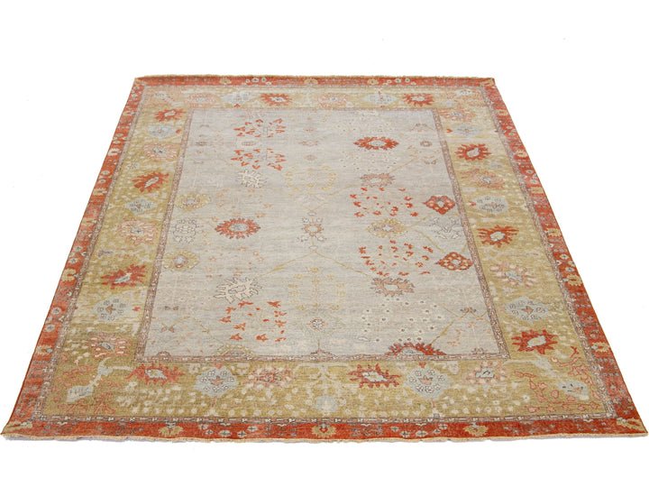 Modern Indian Artisan Wool Rug 9 X 12