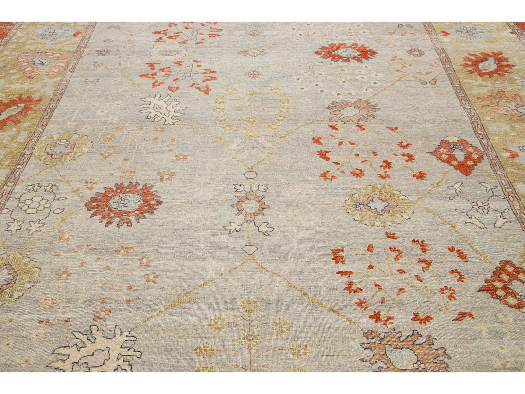 Modern Indian Artisan Wool Rug 9 X 12