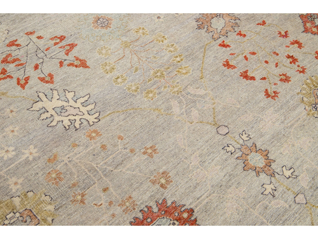 Modern Indian Artisan Wool Rug 9 X 12