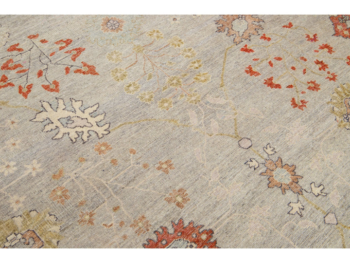 Modern Indian Artisan Wool Rug 9 X 12